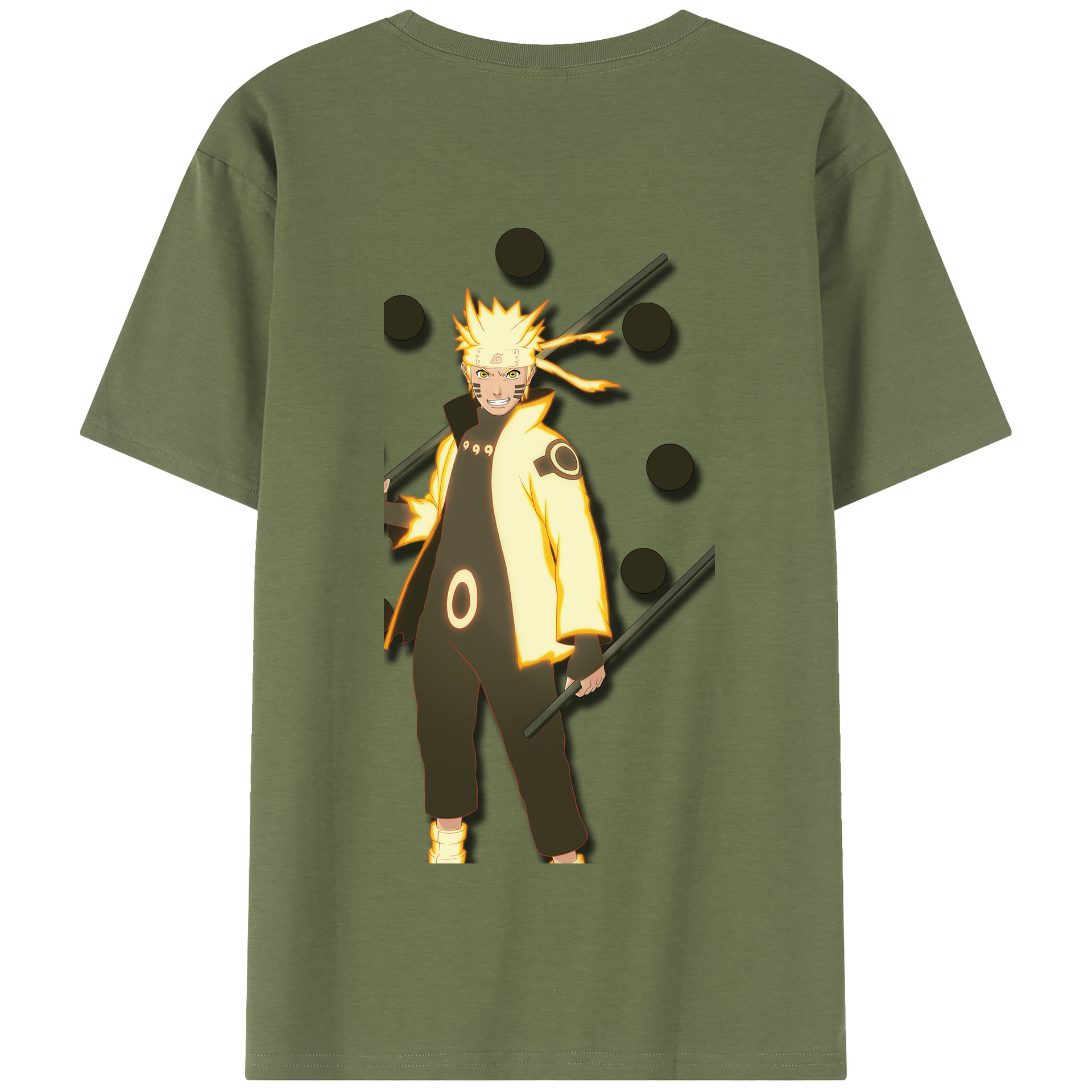 （画像用） NARUTO -ナルト- うずまき ナルト Uzumaki Naruto 綿100％半袖Tシャツ（背面プリント）